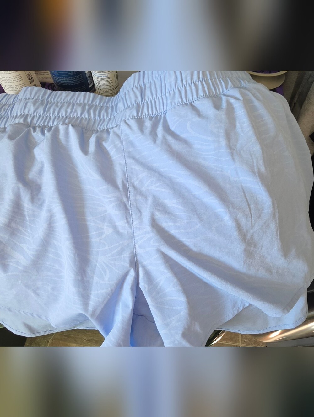 Avia Light Purple Athletic Shorts with Subtle Wave Print